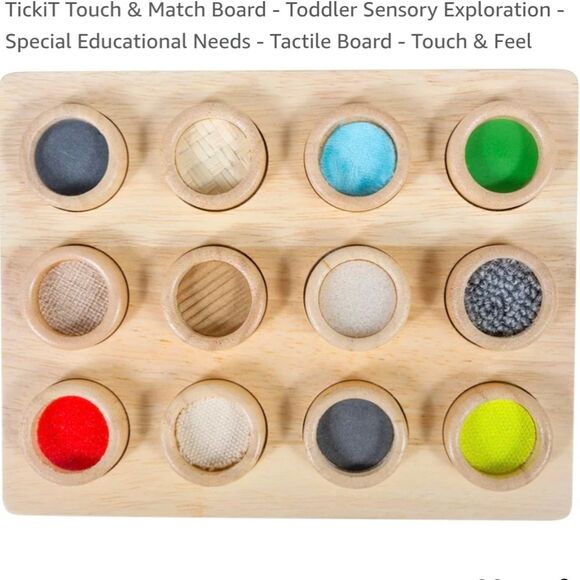 NEW TickiT Wooden Touch & Match Sensory Texture Tactile Puzzle Board - Picture 1 of 6